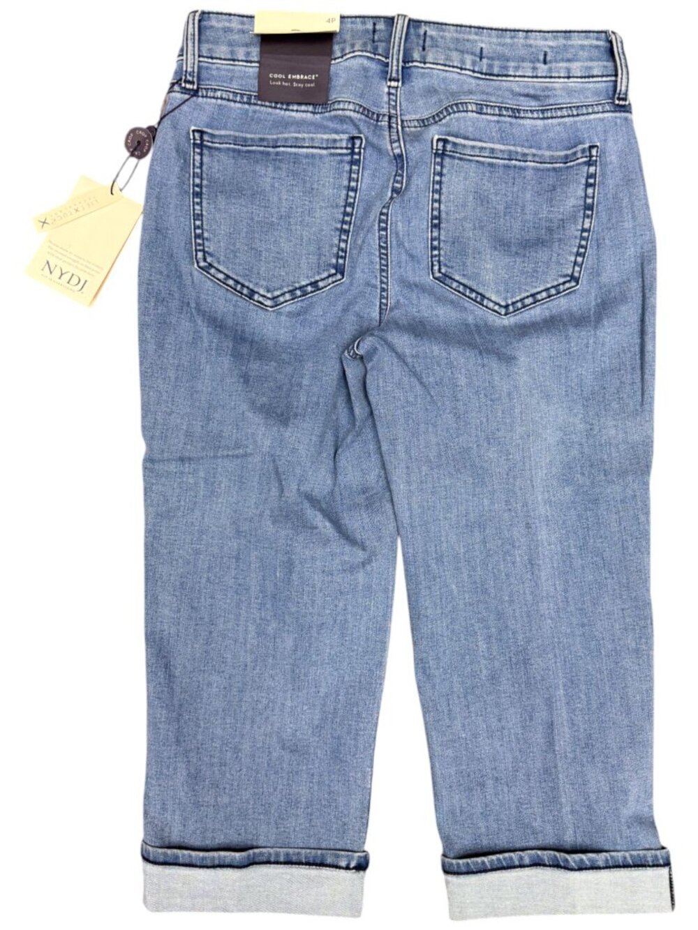 NYDJ Women's NWT Marilyn Straight Crop Cuff Jeans in "Delray" | Size 4 Petite - Picture 4 of 13